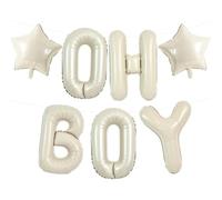 DecoGlee 40 Inch Cream White OH BOY Balloon,Oh Boy Sign for Backdrop,Ideal for Nursery Decor Essential,Gender Reveal,Baby Shower,Large Party Decor Supplies,Oh Boy Sign Theme Decoration