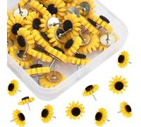 DecoGlee Sunflower Push Pins 30Pcs Cute Sunflower Thumb Tacks for Bulletin Board School, Home, Office Flower Tacks Decorative for Holding Photos Files