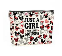 Decohim Inspired Magic Gifts Funny Anime Cartoon Mouse Makeup Cosmetic Bag for Women Girls Friendship Birthday Christmas, Just A Girl Loves Mouse, 9.8 x 7 inch
