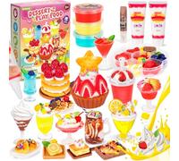 DECOHOME Pretend Dessert Play Food Sets for Children Kitchen, Crystal Slime DIY Toys Ice Cream Dessert Playset Kids Kitchen Accessories Role Play Toys for 8+ Years Old Kids Boys Girls