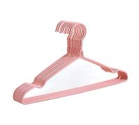 Decohomeforu 10 Pack Wire Hangers, Heavy Duty Space Saving Non Slip Coat Hangers for Suits, Shirts, Dresses and Trousers - Pink