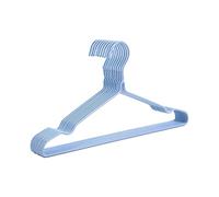Decohomeforu Sky Blue Wire Clothes Hangers - 10 Pack, Heavy Duty, Space Saving, Non Slip Coat Hangers for Suits, Shirts, Dresses & Trousers