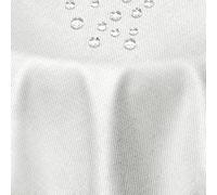 DecoHomeTextil Linen Look Tablecloth Oval 160 x 260 cm White Water-Repellent Stain Resistant Washable Lotus Effect Non-Iron