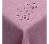 DecoHomeTextil Linen Look Tablecloth, Rectangular, 130 x 160 cm, Purple, Water-Repellent, Stain-Resistant, Washable, Lotus Effect, Non-Iron