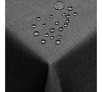 DecoHomeTextil Linen Look Tablecloth, Square, 160 x 160 cm, Grey Anthracite, Water-Repellent, Stain-Resistant, Washable, Lotus Effect, Iron-Free