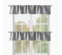 DecoHongDi Kitchen Valances for Window 2 Packs,10 inch valances for Windows,Burlap Linen Textured Living Room/Small Window Farmhouse Style 104 Inch Wide(52x10 x 2) Grey