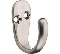 Decohooks Robe Hook - Satin Nickel - Door and Wall Mountable - Single - Fixings Included