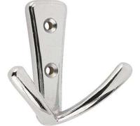 Decohooks Two Prong Robe Hook, Polished Chrome