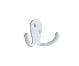 Decohooks Two Prong Robe Hook, White
