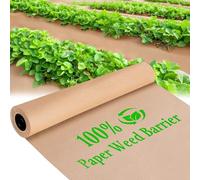 DECOHS 4 x 100 Ft Biodegradable Paper Weed Barrier- Heavy Duty Biodegradable Garden Bed Grass- Garden Paper Weed Control Barrier Weed Grass Blocker for Outdoor Garden Lawn