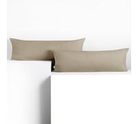 DecoKing 2 cushion covers 40 x 200 cm cotton zip cappuccino amber