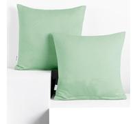 DecoKing 2 cushion covers 40 x 40 cm cotton zip mint amber