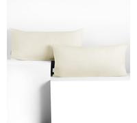 DecoKing 2 cushion covers 40 x 80 cm cotton zip ecru amber