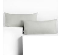 DecoKing 2 cushion covers 40 x 80 cm cotton zip silver amber