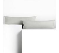 DecoKing 2 Pillow Cases 8x57 Inch Jersey Cotton Zipper Silver Amber