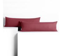 DecoKing 2 Pillowcases 20 x 120 cm Jersey 100% Combed Cotton Zip Dusky Pink Amber