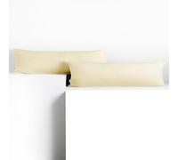 DecoKing 2 Pillowcases 20 x 145 cm Jersey 100% Combed Cotton Zip Cream Amber