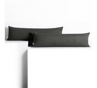 DecoKing 2 Pillowcases 20 x 145 cm Jersey 100% Combed Cotton Zip Graphite Amber