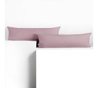 DecoKing 2 Pillowcases 20 x 145 cm Jersey 100% Combed Cotton Zip Heather Amber