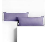 DecoKing 2 Pillowcases 40 x 120 cm Jersey 100% Combed Cotton Zip Lavender Amber