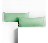 DecoKing 2 Pillowcases 40 x 120 cm Jersey 100% Combed Cotton Zip Mint Amber