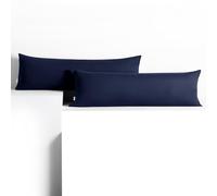 DecoKing 2 Pillowcases 40 x 145 cm Jersey 100% Combed Cotton Zip Dark Blue Amber
