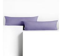 DecoKing 2 Pillowcases 40 x 145 cm Jersey 100% Combed Cotton Zip Lavender Amber