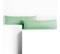 DecoKing 2 Pillowcases 40 x 145 cm Jersey 100% Combed Cotton Zip Mint Amber