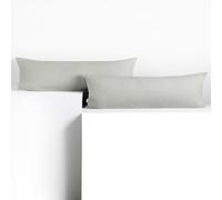 DecoKing 2 Pillowcases 40 x 145 cm Jersey 100% Combed Cotton Zip Silver Amber