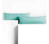 DecoKing 2 pillowcases 40 x 145 cm jersey cotton zip light turquoise amber