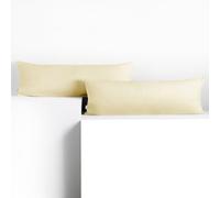 DecoKing 2 Pillowcases 40 x 200 cm Jersey 100% Combed Cotton Zip Cream Amber