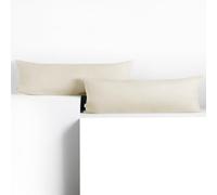 DecoKing 2 Pillowcases 40 x 200 cm Jersey 100% Combed Cotton Zip Ecru Amber