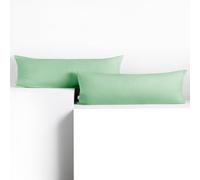 DecoKing 2 Pillowcases 40 x 200 cm Jersey 100% Combed Cotton Zip Mint Amber