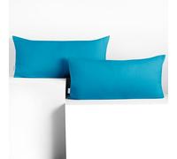 DecoKing 2 Pillowcases 40 x 80 cm Cotton Zip Cyan Amber