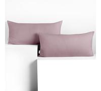 DecoKing 2 Pillowcases 40 x 80 cm Jersey 100% Combed Cotton Zip Heather Amber