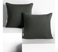 DecoKing 2 Pillowcases 50 x 50 cm Jersey 100% Combed Cotton Zip Graphite Amber