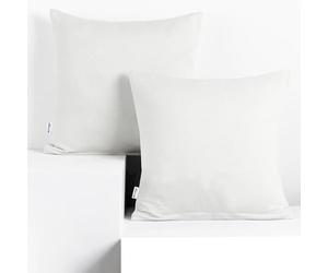 DecoKing 2 Pillowcases 50 x 50 cm Jersey 100% Combed Cotton Zip White Amber