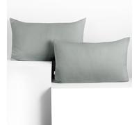 DecoKing 2 Pillowcases 50 x 60 cm Jersey 100% Combed Cotton Zip Steel Silver Grey Amber