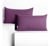 DecoKing 2 Pillowcases 50 x 60 cm Jersey Cotton Zip Plum Amber 50 x 60 x 2