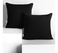 DecoKing 2 Pillowcases 80 x 80 cm Jersey Cotton Zip Black Amber