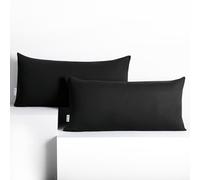 DecoKing 2 x Cushion Covers 40 x 80 cm Cotton Zip Black Amber