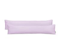 DecoKing 2 x Pillowcases 20 x 120 cm Jersey Cotton Zip Purple Amber