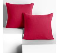 DecoKing 2 x Pillowcases 80 x 80 cm Jersey Cotton Zip Pink Amber