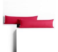 DecoKing Amber Pillowcases 20 x 145 cm Jersey Cotton Zip Pink 2 Pieces