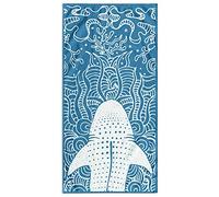 DecoKing Beach Towel Large 90 x 180 cm 100% Cotton Terry Velour Bath Towel Easy Care Soft and Absorbent Quick-Drying Beach Towel Dark Blue Navy White Shark