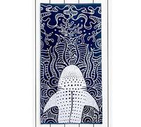 DecoKing Beach Towel Large 90 x 180 cm Cotton Terry Velour Bath Towel Dark Blue Navy Blue White Shark Shark