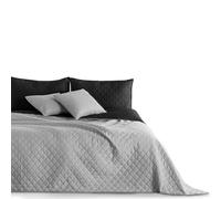DecoKing Black steel silver, anthracite grey bedspread, two-sided quilting, Axel, Polyester, silver black, 240x260 cm