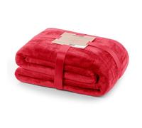 DecoKing Cuddly Blanket 160 x 210 cm Microfibre Bedspread Fleece Soft Cuddly Red Mic