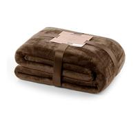 DecoKing Cuddly Blanket 200 x 220 cm Microfibre Bedspread Fleece Soft Cuddly Chocolate Brown Chocolate Mic