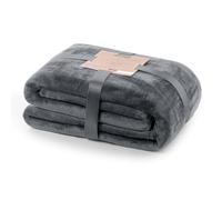 DecoKing Deluxe Microfibre Fleece Super Soft Touch Snug Blanket/Sofa Bed Throw Charcoal Grey 220x240 cm Mic